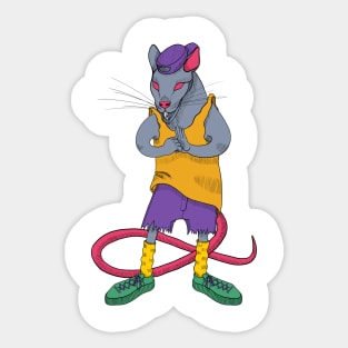 Street gang rat stylish post punk Sticker